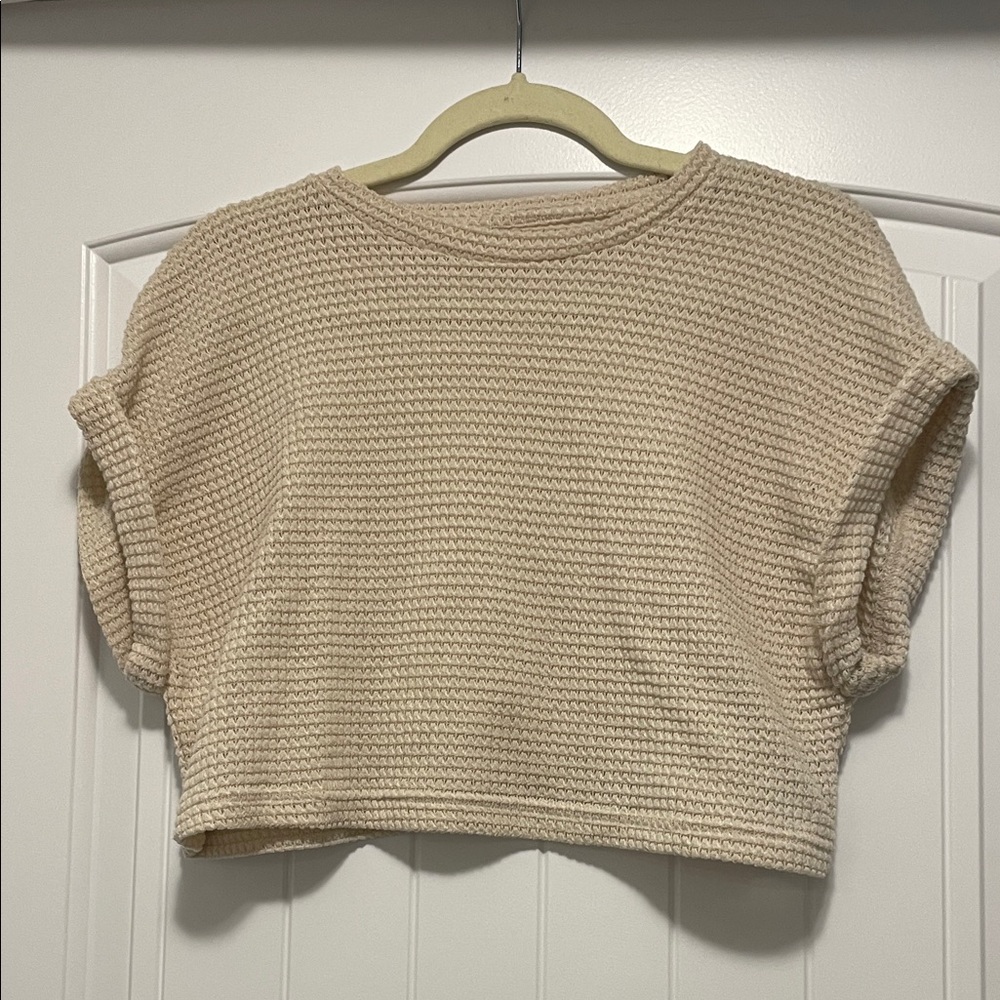 5$ ADD ON! SHEIN Beige Knit Crop Top